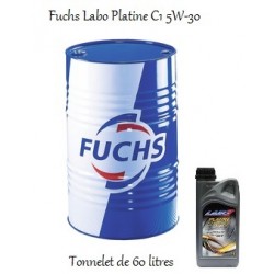 Lubrifiant moteur pour professionnels Fuchs Labo Platine C1 5W-30 (en Tonnelet de 60L)