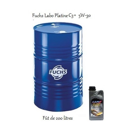 Fuchs lubrifiant moteur pour professionnels Labo Platine C3+ 5W-30 en fût de 200 litres