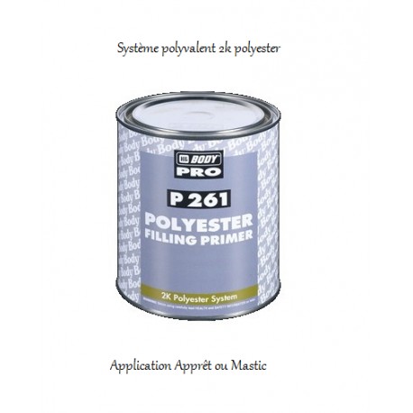 Apprêt ou mastic polyester 2k Hb Body P261 Polyester Filling Primer