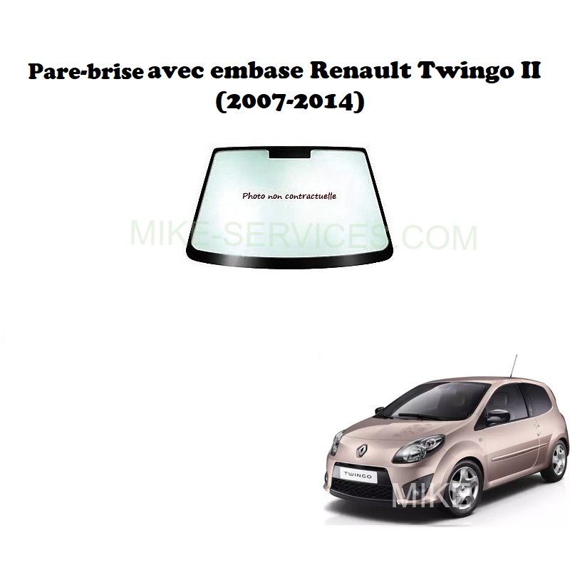 Pare-brise vert 7268AGSV1M Renault Twingo II phase 1 et 2 (2007-2014)