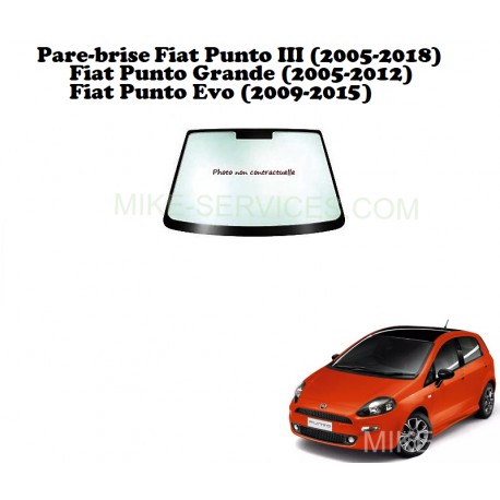 Pare-brise encapsulé 3362AGSZ pour Fiat punto III - Fiat Grande Punto et Fiat Punto Evo (2005-2018)