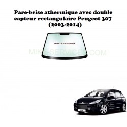 Pare-brise athermique avec double capteur rectangulaire 6542ACDMVZ6P pour Peugeot 307 (2003-2014)