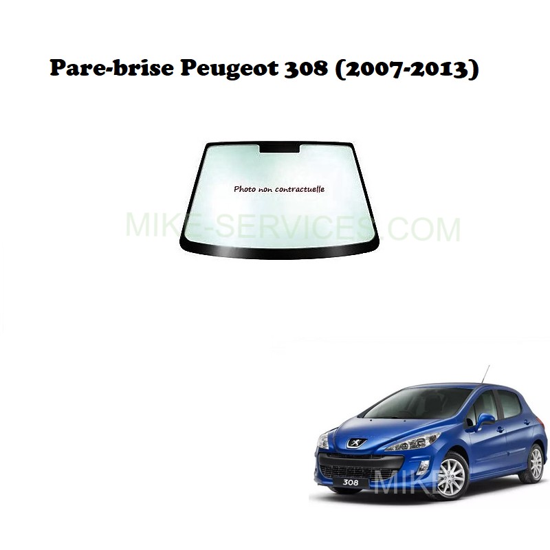 Pare-brise vert encapsulé 6554AGSVW2B pour Peugeot 308 (2007-2013)