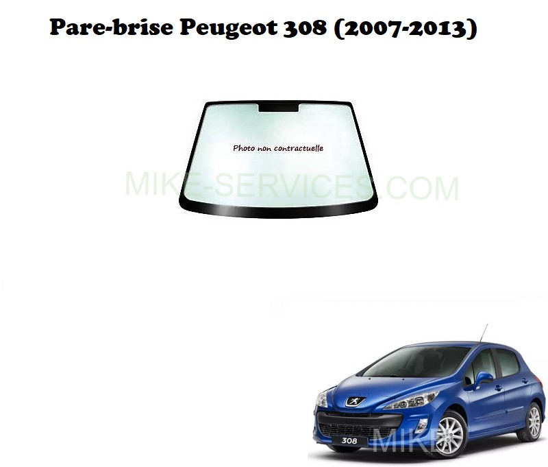 Pare-brise vert encapsulé 6554AGSVW2B pour Peugeot 308 (2007-2013)