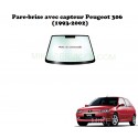 Pare-brise vert 6521AGNM1C pour Peugeot 306 (avec capteur de pluie)